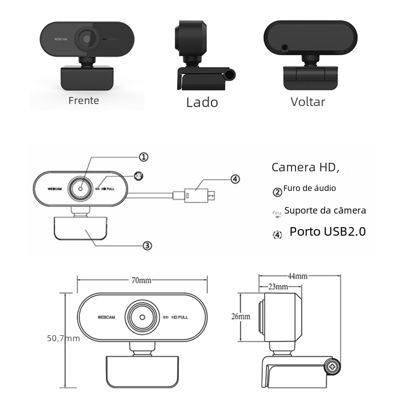 2K HD USB Webcam for Online Meetings and Streaming
